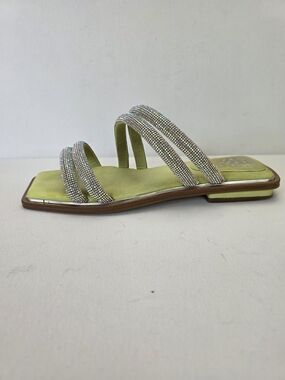 Vince Camuto Lime Green Crystal-Embellished Slide Sandal